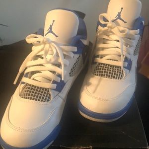 Jordan 4 Retro BP size 1 1/2 white/game royal-black new with box